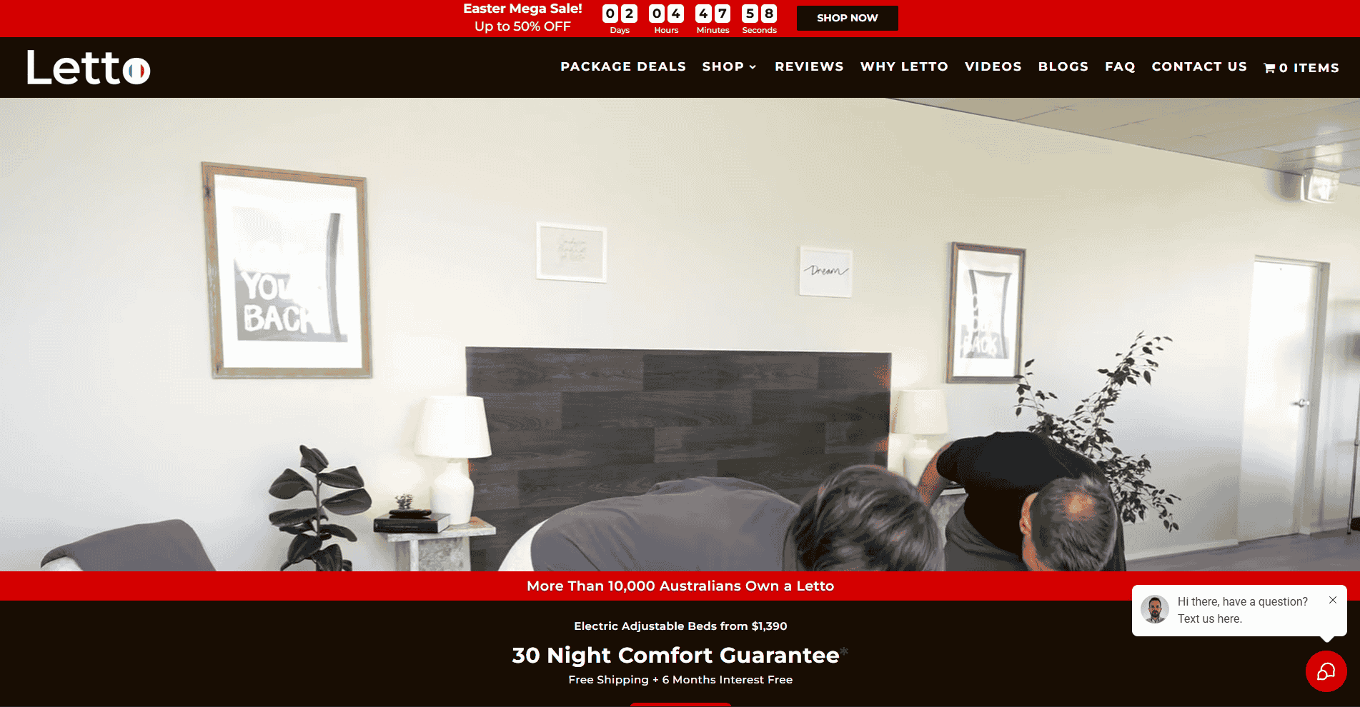 Letto website preview.