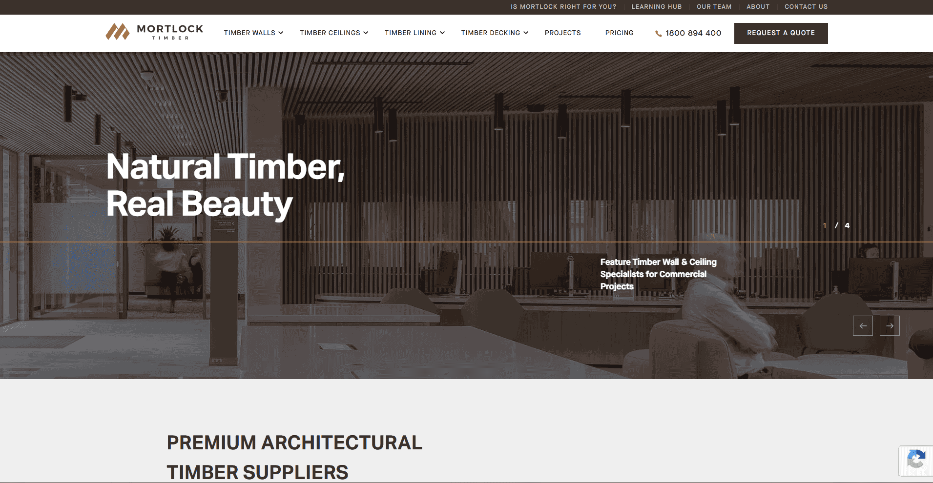 Mortlock Timber website preview.